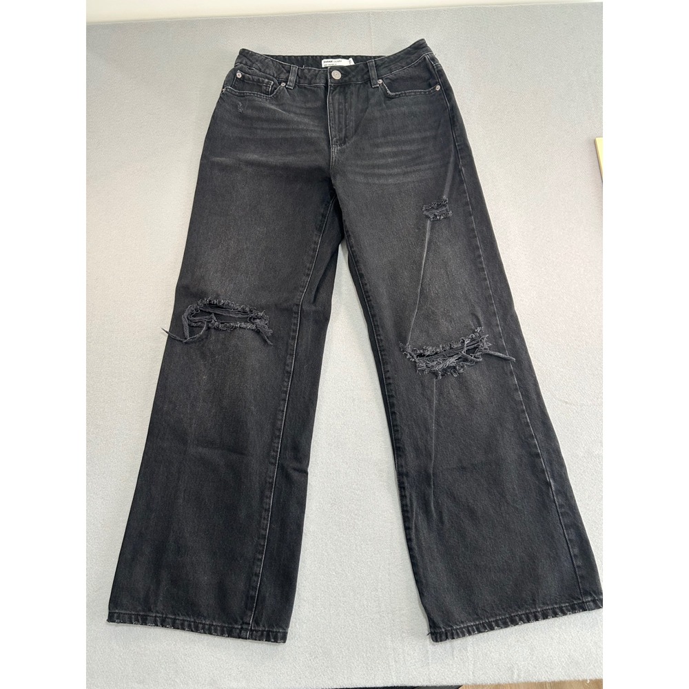 Garage Denim Jeans Jambe Large Wide Leg Women Size 9/29 Black Distressed‎ Baggy